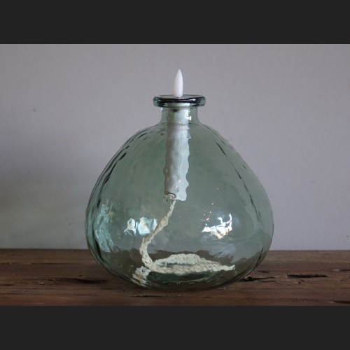 Glas met LED Kaars Groen