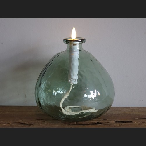 Glas met LED Kaars Groen