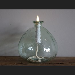 Glas met LED Kaars Lichtgroen