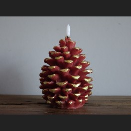 LED Dennenappel Bruin/Goud L