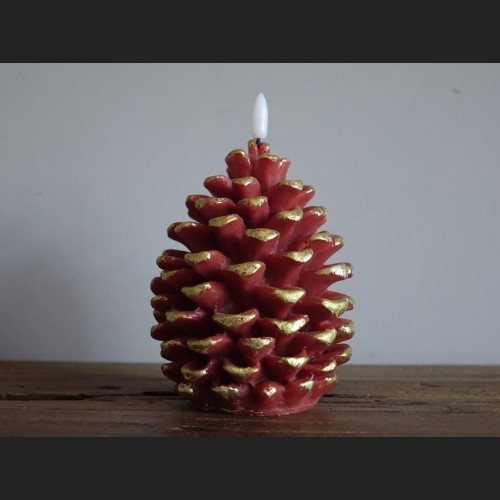 LED Dennenappel Bruin/Goud L