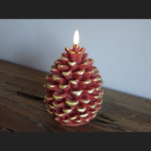 LED Dennenappel Bruin/Goud L